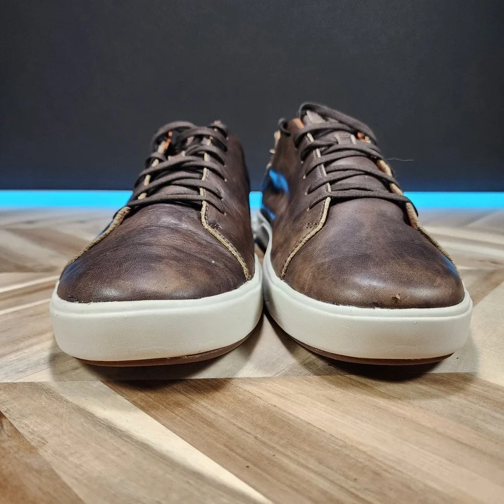 OluKai Lae'Ahi Li 'Ili Mens Size 13 Brown Casual Leather Sneakers 10455-6363